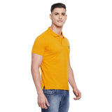 LIVFREE Men Solid Color Polo Half Sleeve T-Shirt- Mustard