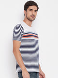 Neva Men's Regular Fit Striped T-Shirt -Navy