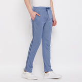 Neva Men's Track Pant in Solid Pattern Side pockets - Denim Milange