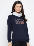 Livfree women High Neck Chest printed Full Sleeve sweatshirt