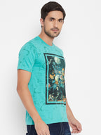 LIVFREE Round Neck Men's T-Shirt in Printed Pattern Half Sleeve