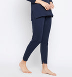 Neva Women Lower with Elasticated Waist- Denim Milange (Glaccia)