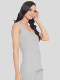 Neva Sleeveless Slip Thermal Top For Women - Milange Grey (Velveti)