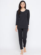 Neva Women Round Neck 3/4th Sleeves Upper- Anthra (Glaccia)