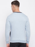 Livfree Mens Round Neck Full Sleeve Printed Sweatshirt- Sky Milange