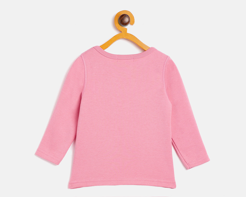 Neva Kids Round Neck Full Sleeves Upper- Coral (Glaccia)