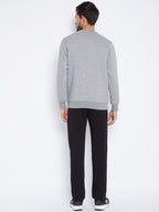 Livfree Men's Solid TrackSuit - 5% Milange Grey/Black