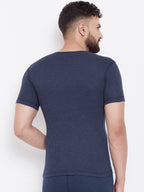 Men's Thermal Round Neck Half Sleeve - Denim (Velveti)