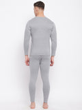 Neva Men Round Neck Full Sleeve Thermal Upper & Bottom Set- Milange Grey (Glaccia)