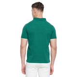 Neva Men Solid Color Polo Half Sleeve T-Shirt- Forest Green
