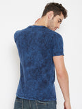 Neva Men's Round Neck Half Sleeve Printed T-Shirt-Navy