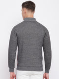 Livfree Mens Full Zipper Vertical Chest Print Sweatshirt- Black Grindle
