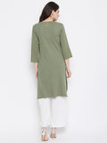 Neva Women's Printed Kurti-Olive