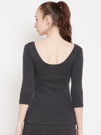 Neva Esancia Deep Scoop Neck 3/4th Sleeve Thermal Upper for Women