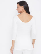 Neva Modal Deep Scoop Neck 3/4th Sleeve Thermal Upper for Women