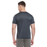 Neva Men Round Neck Half Sleeve Sports wear T-shirt- Dark Grey