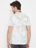 LIVFREE Round Neck Half Sleeves Graphic Printed T-Shirt For Men- White