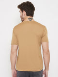 Neva Round Neck Half Sleeves Plain T-Shirt For Men- Khakhi