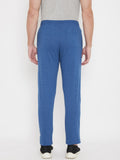 Livfree Men's Track Pant in Solid Pattern Back and Side pockets -Denim Milange