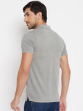 LIVFREE  Men's Regular Fit Solid T-Shirt -15%Milange Grey