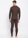 Neva Men Round Neck Full Sleeve Thermal Upper & Bottom Set- Coffee (Glaccia)