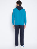 Livfree Men's Hoodie Color Blocked Tracksuit - Peacock/Navy