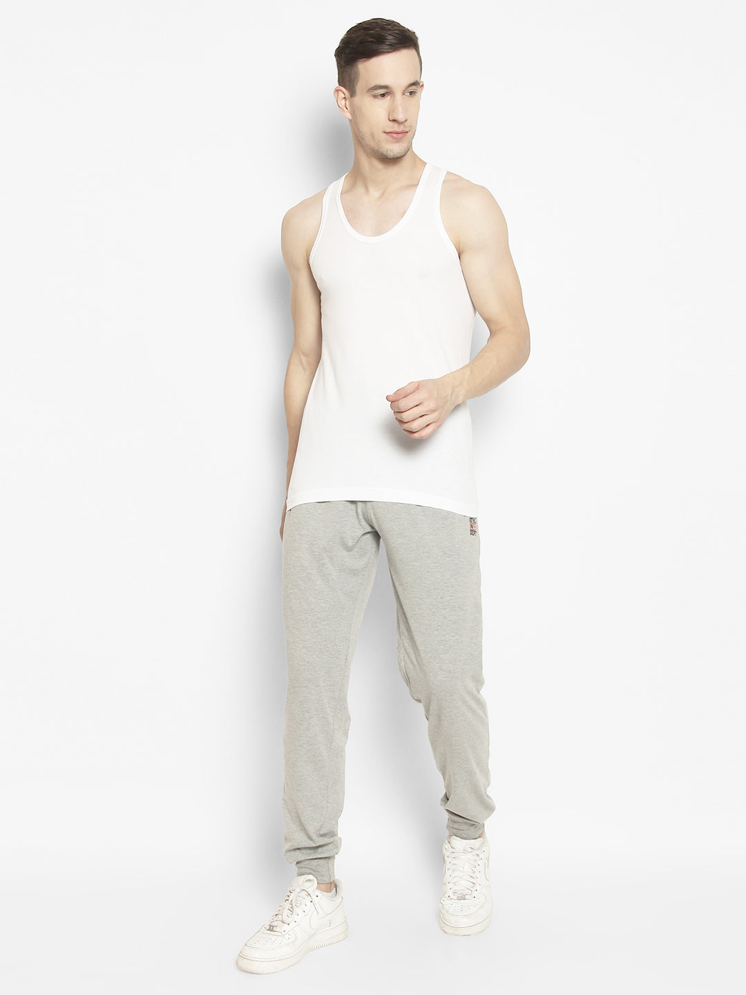 Men's Neva Koolin White Round Neck Sleeveless Sandow Vest - Cotton, Extra Soft, Creating Koolin Effect for Comfort - Ideal for Summer, Gym, and Everyday Wear- Pack of 4 Pcs