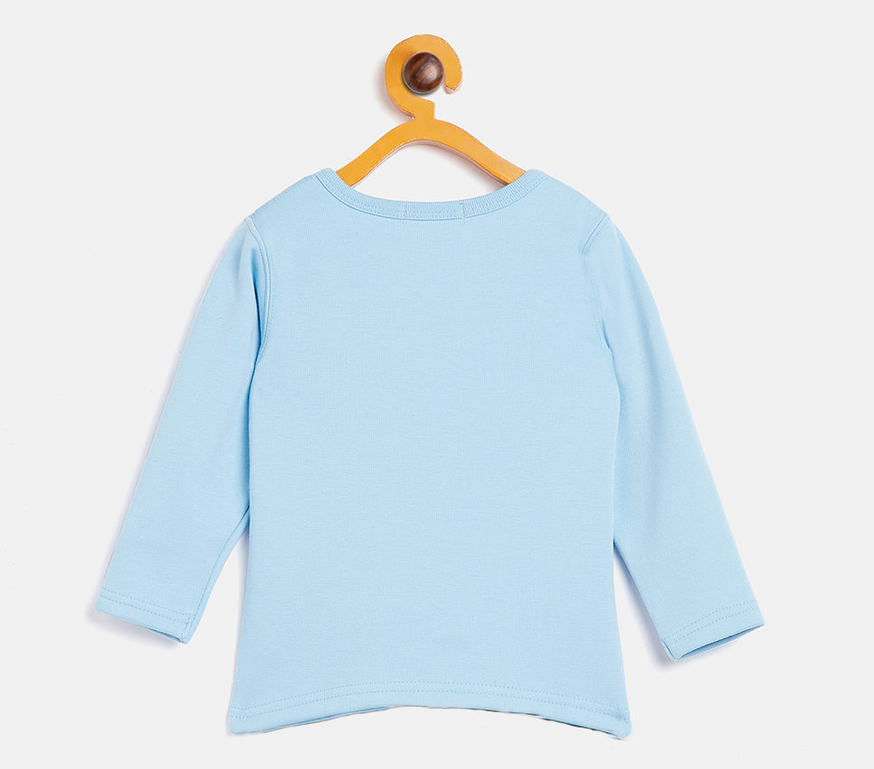 Neva Kids Round Neck Full Sleeves Upper- Sky (Glaccia)