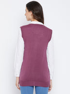 Livfree Women's V-neck Sleeveless Solid Cardigan - Onion