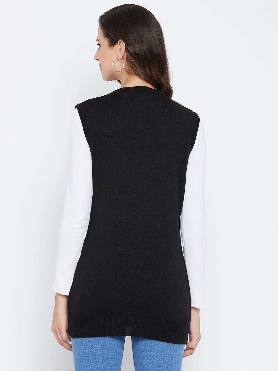 Livfree Women's V-neck Sleeveless Solid Cardigan - Black