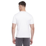 LIVFREE Men Round Neck Half Sleeve T-Shirt with Graphic Print on Chest- White