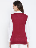 Livfree Women's V-neck Sleeveless Solid Cardigan - Wine
