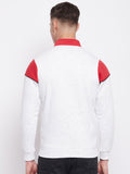 Livfree Mens Full Zipper Vertical Chest Print Cut & Sew Sweatshirt