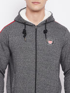 Livfree Mens Full Zipper Hoody With Chest Patch Sweatshirt