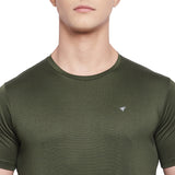 Neva Men Round Neck Half Sleeve Sports wear T-shirt- Olive