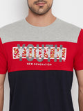 LIVFREE Round Neck Men's T-Shirt in Printed Pattern Half Sleeve