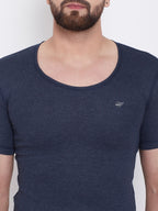 Men's Thermal Round Neck Half Sleeve - Denim (Velveti)