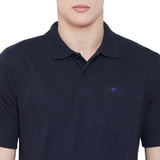 Neva Polo Neck Men's T-Shirt in Solid Pattern Half Sleeve