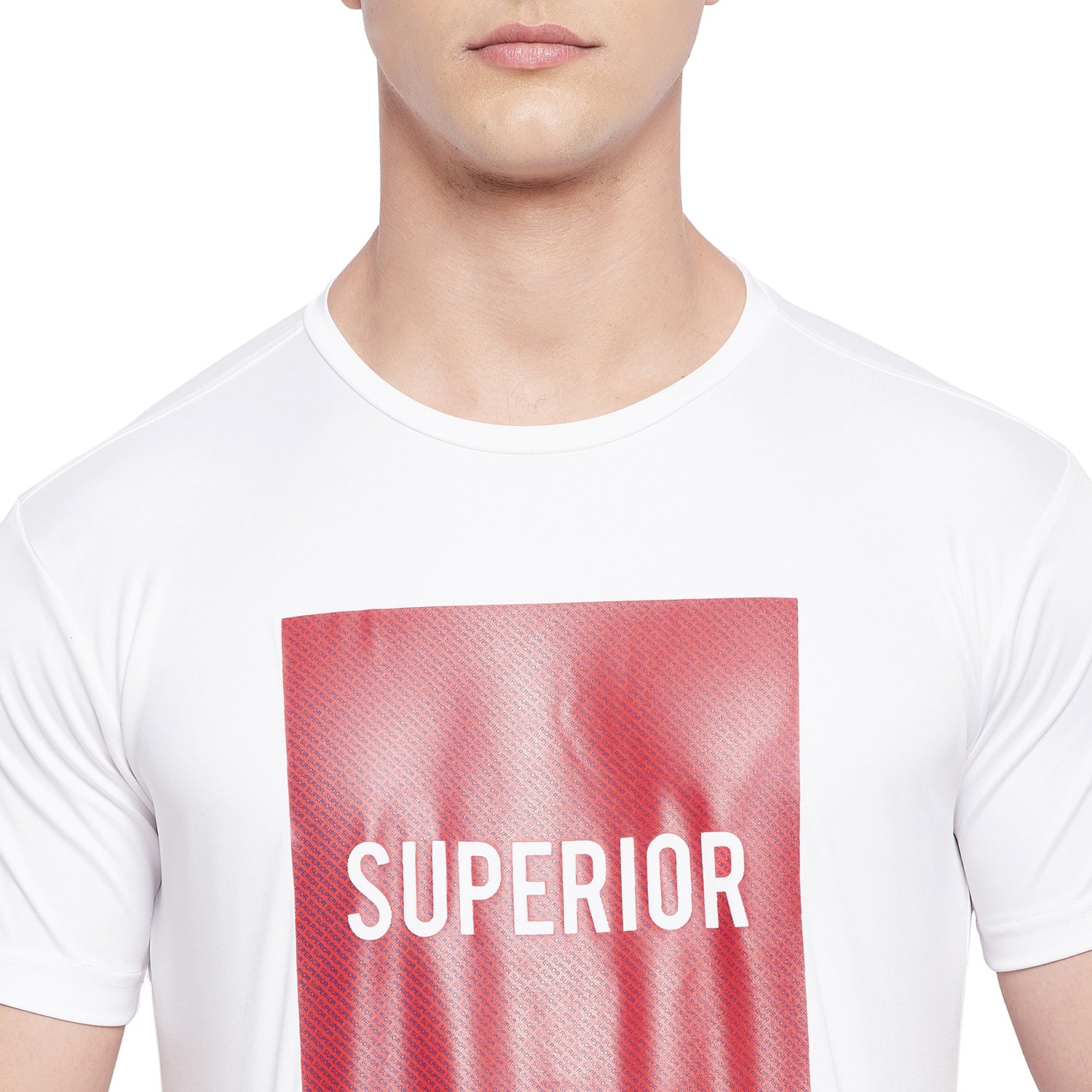 LIVFREE Men Round Neck Half Sleeve T-Shirt with Graphic Print on Chest- White