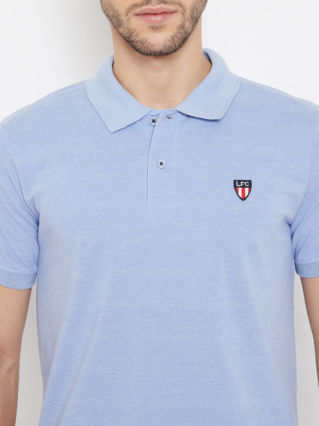 Neva Men's Regular Fit Solid T-Shirt For Men- Powder Blue