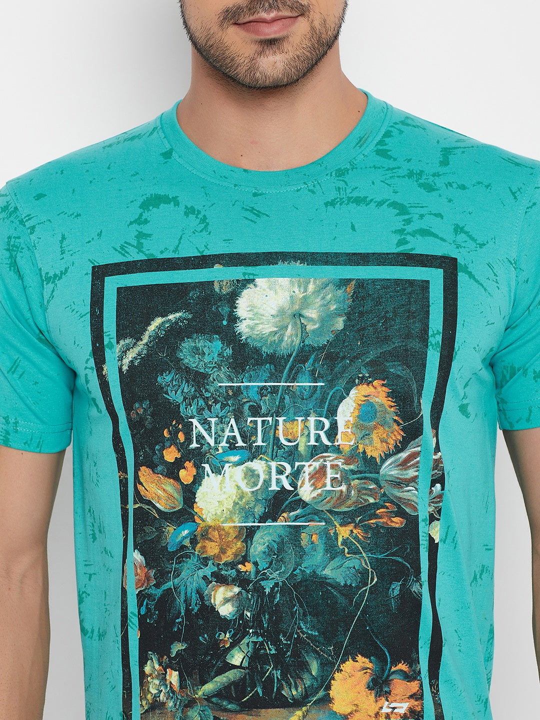 LIVFREE Round Neck Men's T-Shirt in Printed Pattern Half Sleeve