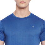 Neva Men Round Neck Half Sleeve Sports wear T-shirt- Denim