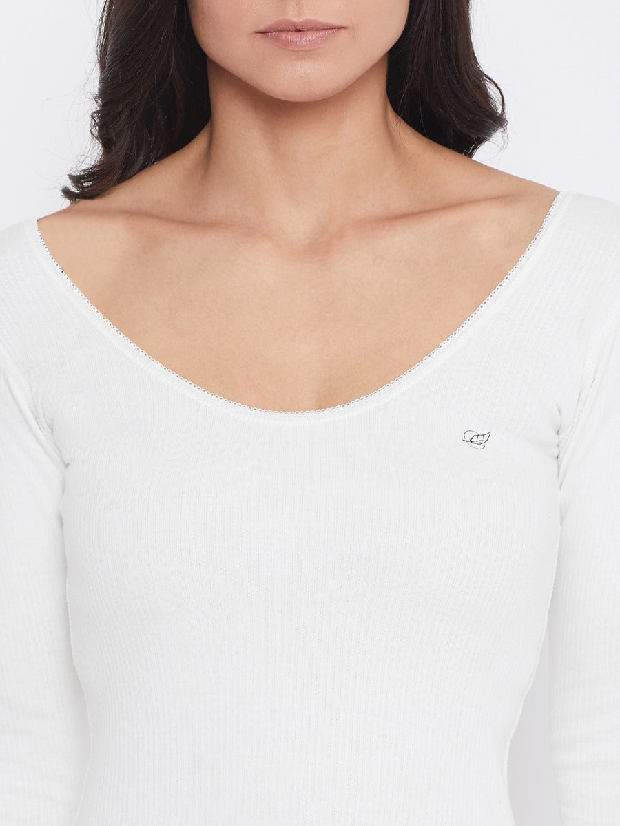 Neva Velveti Deep Scoop Neck 3/4th Sleeve Thermal Upper for Women
