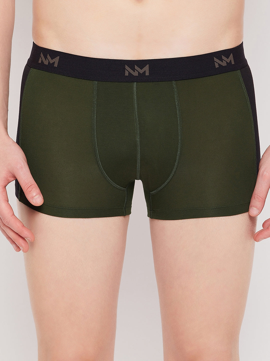 Neva Modal Solid Short Trunk Underwear for Men- Olive, Sea Green, Silver Grey Collection (Pack of 3)