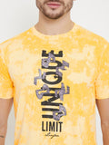 LIVFREE Round Neck Half Sleeves Graphic Printed T-Shirt For Men- Yellow
