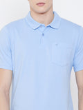 Neva Polo Neck Men's T-Shirt in Solid Pattern Half Sleeve