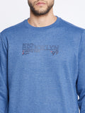 Livfree Men's Solid TrackSuit - Denim Milange/Navy