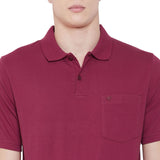Neva Polo Neck Men's T-Shirt in Solid Pattern Half Sleeve