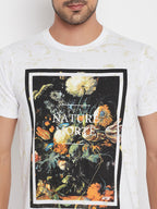 LIVFREE Round Neck Men's T-Shirt in Printed Pattern Half Sleeve