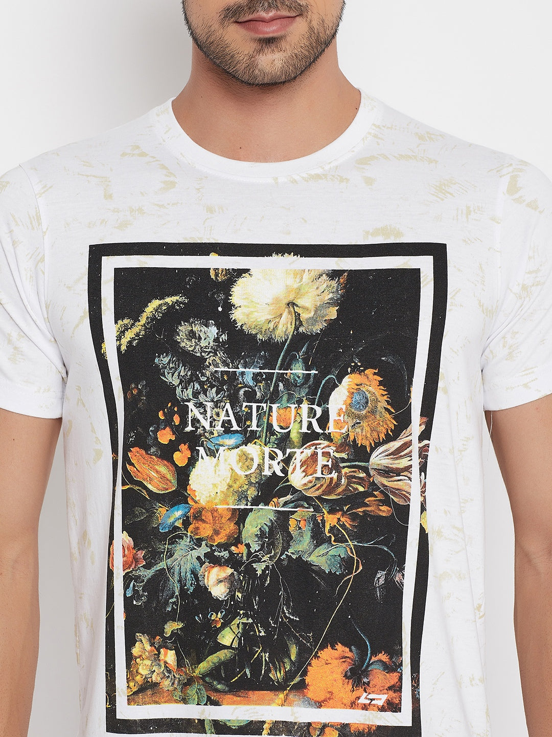 LIVFREE Round Neck Men's T-Shirt in Printed Pattern Half Sleeve